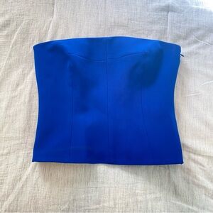 NWT Zara Structured Strapless Top | Royal Blue | Small | Zipper